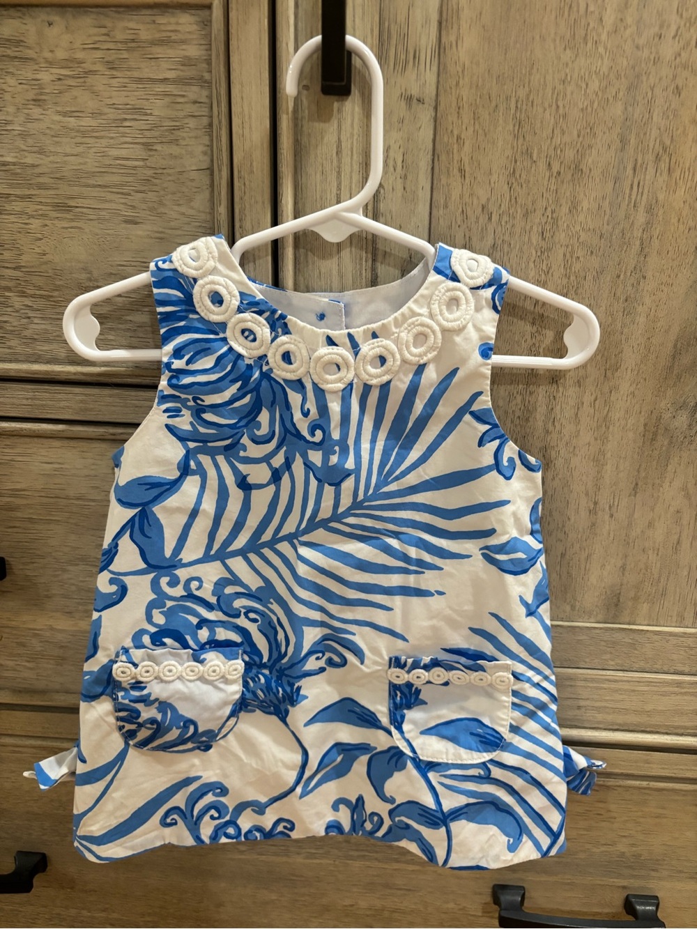 Lilly Pulitzer Blue & White Tropical Print Girls' Dress - Kids 12-18mo